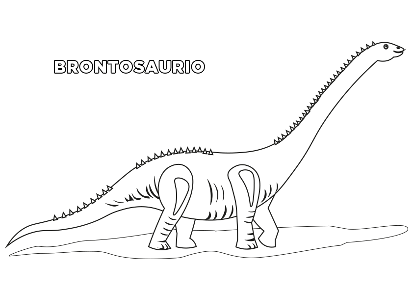 Dibujos de dinosaurios para colorear. Dinosaurio brontosaurio