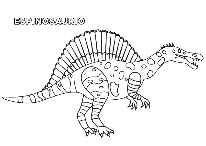 Dibujos de dinosaurios para colorear. Dinosaurio espinosaurio