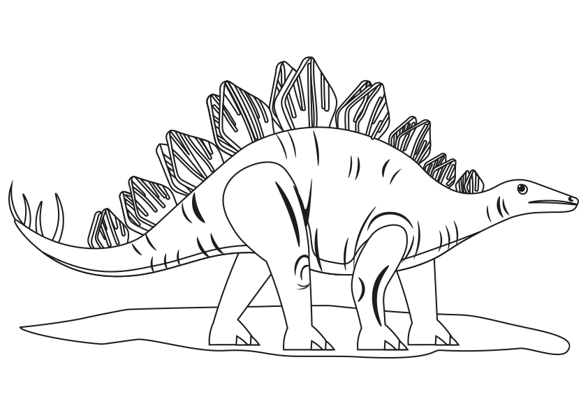 Dibujos de dinosaurios para colorear. Dinosaurio stegosaurus. Printable dinosaurs coloring pages.