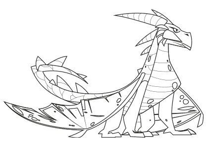 Dibujos de dragones. Dibujo para colorear un dragón valiente.