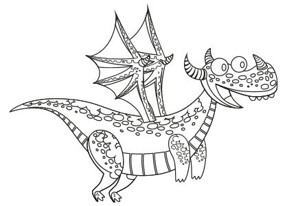 Dibujos de dragones para colorear. Dibujo para colorear un dragón que está volando