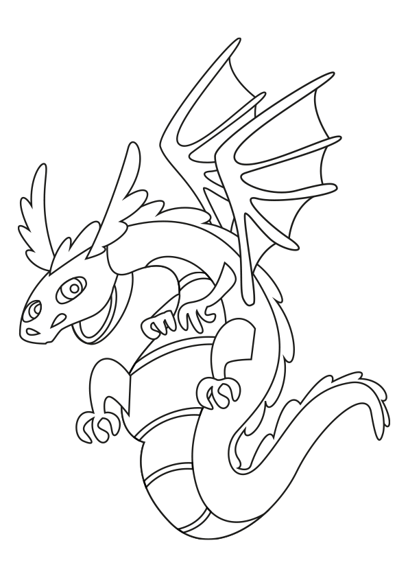 Dibujo para colorear un dragón gordo