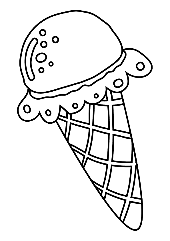 Dibujos del verano. Dibujo para colorear un helado sencillo. A simple ice cream coloring page.