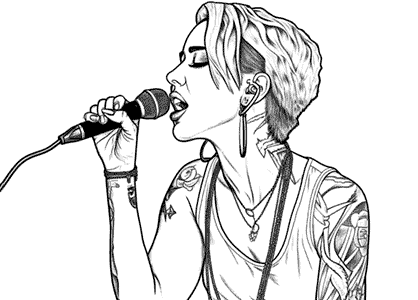 Dibujo para colorear de Miley Cyrus