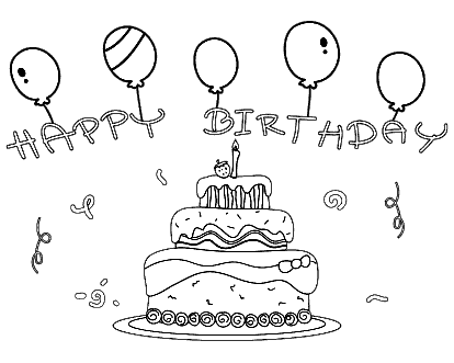 Dibujos para colorear de fiesta de cumpleaños