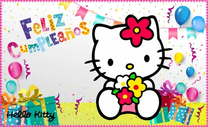 Tarjeta de cumpleaños de Hello Kitty.