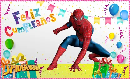Tarjeta de cumpleaños de Spiderman.