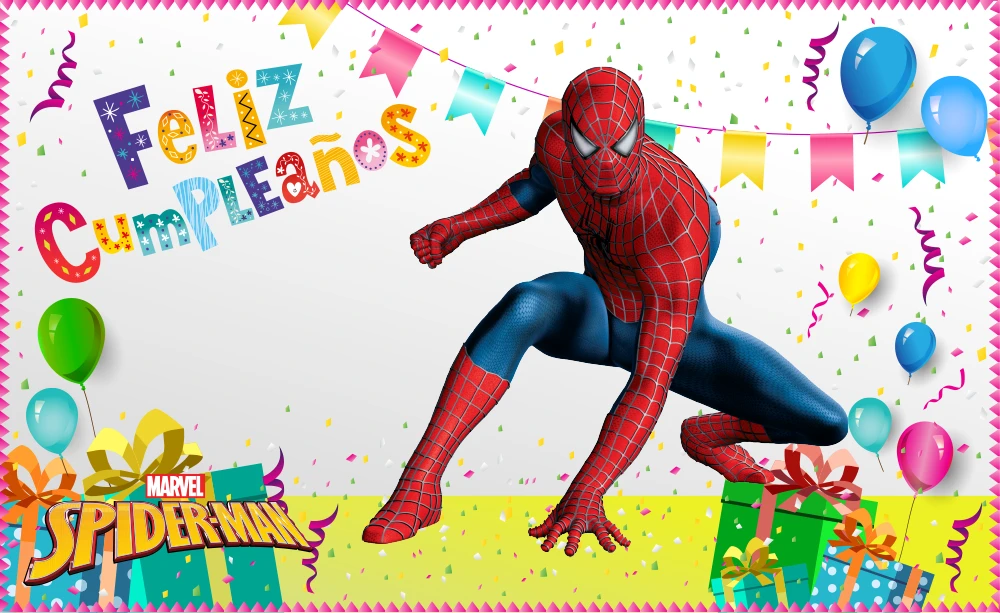  Tarjeta de cumpleaños para imprimir de Spiderman