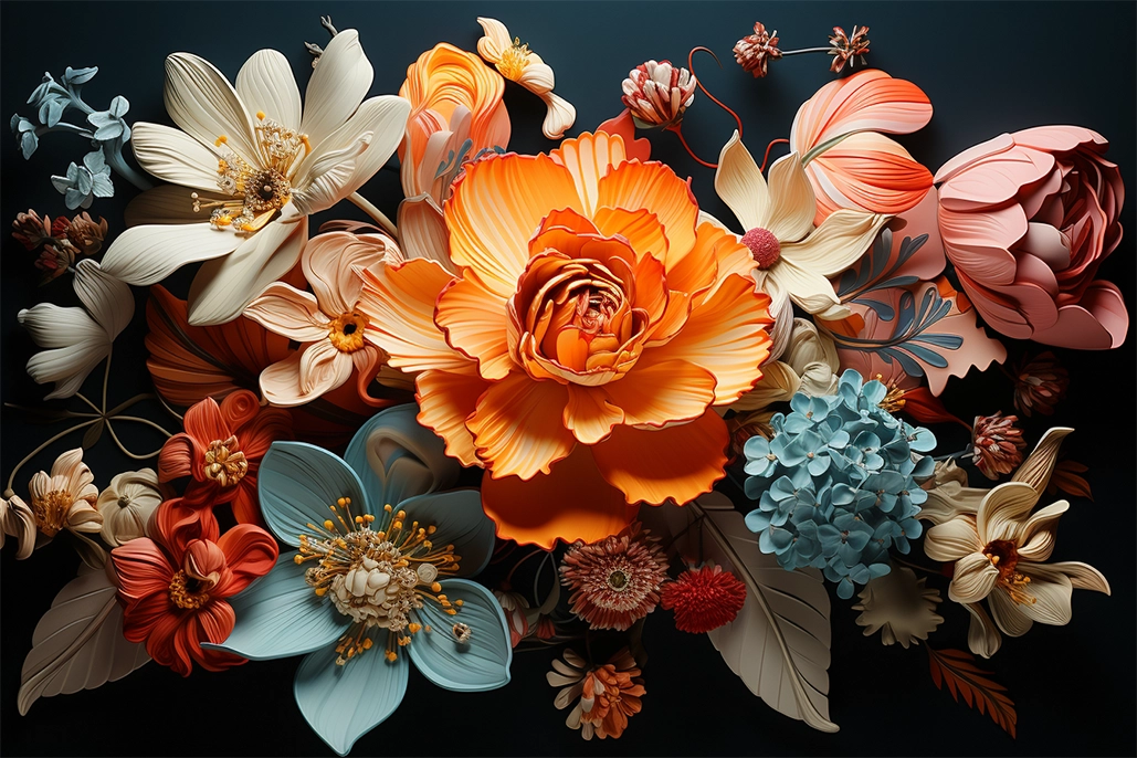 Imagen en color para descargar conjunto artístico de flores número 3