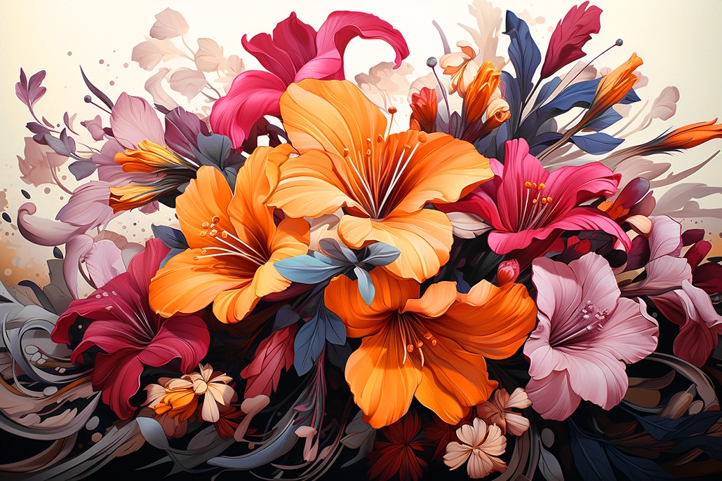 Imagen en color para descargar conjunto artístico de flores número 5