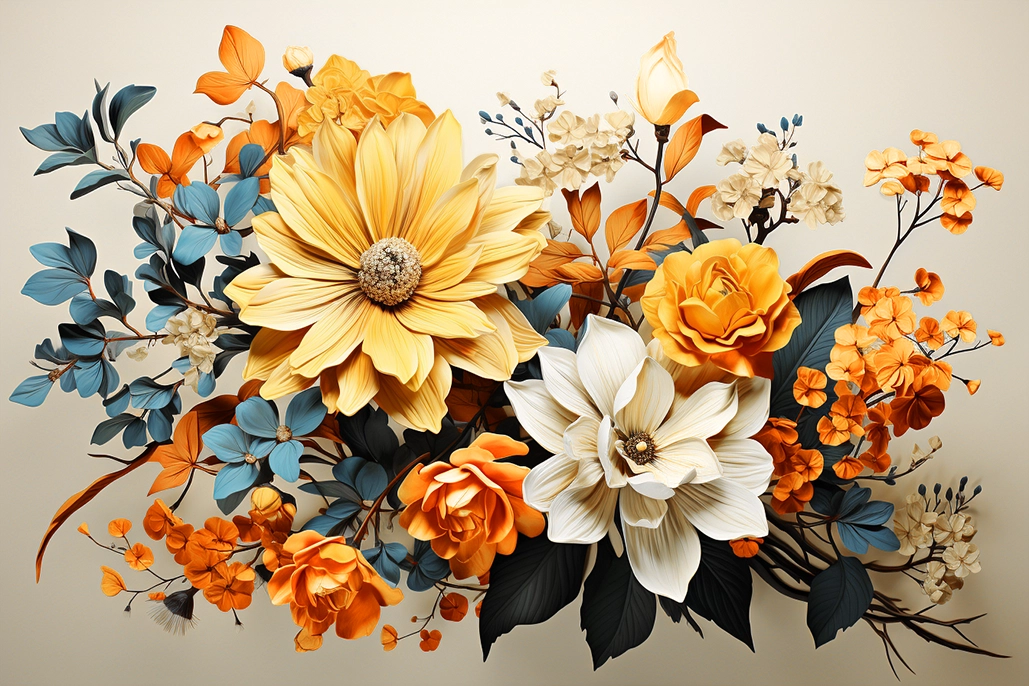 Imagen en color para descargar conjunto artístico de flores número 6