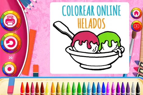 Juego para colorear online helados. Online ice cream coloring