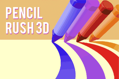 Juego para pintar online un cuadro en la pared. Pencil Rush 3D coloring game for kids.