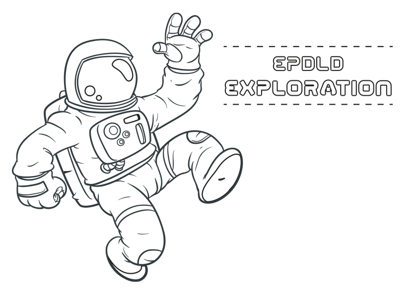 Dibujo para colorear un astronauta explorador. An explorer astronaut coloring page. Dibujos de astronautas EPDLD exploration.