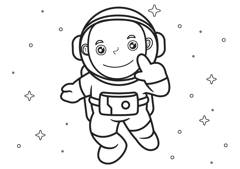 propiedad Temeridad primavera Dibujo para colorear un niño astronauta. Coloring page of an astronaut boy
