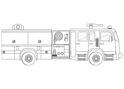 Dibujo de un camión de bomberos para colorear