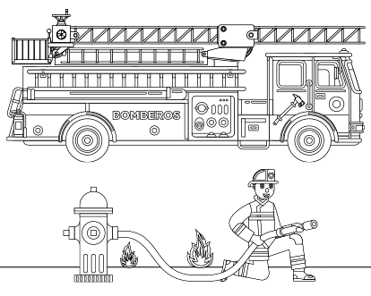 Dibujos de bomberos para colorear