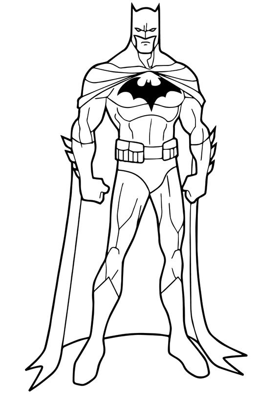 Dibujo para colorear de Batman, el hombre murciélago