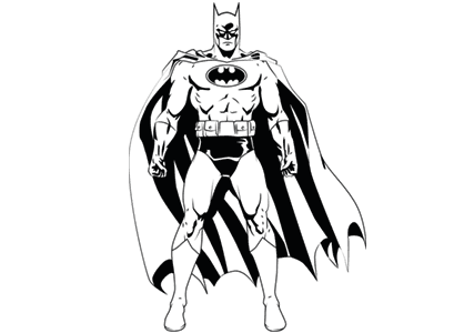 Dibujo de Batman musculoso.