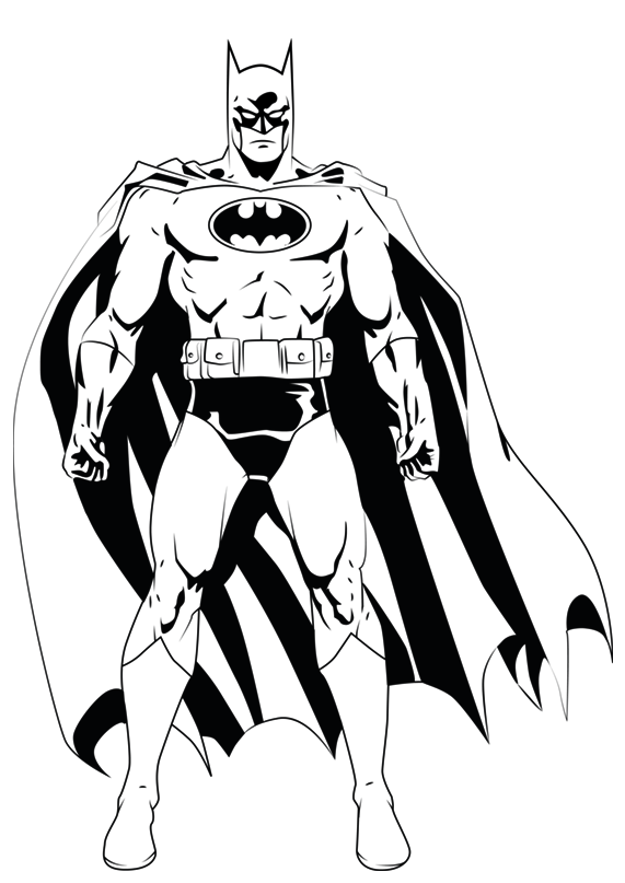 Dibujo para colorear Batman musculoso. Muscular Batman coloring page
