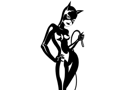 Dibujo de CatWoman con el látigo