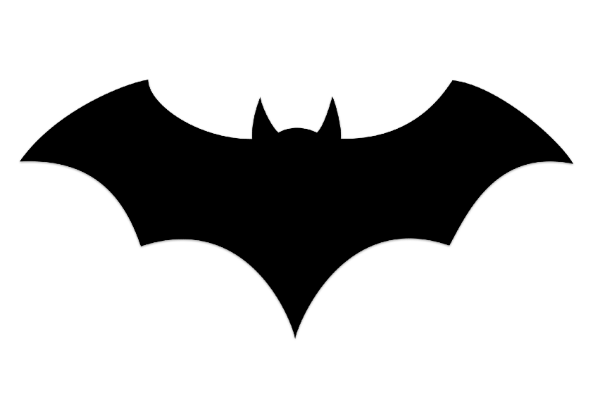 Dibujo para colorear el logo de la silueta del murciélago de Batman