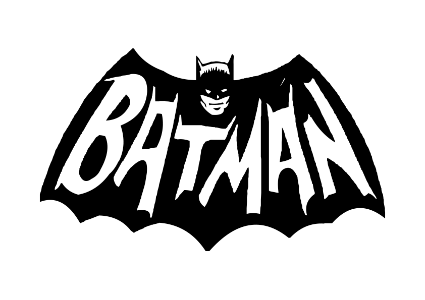 Dibujo para colorear el logotipo de los cómics clásicos de Batman