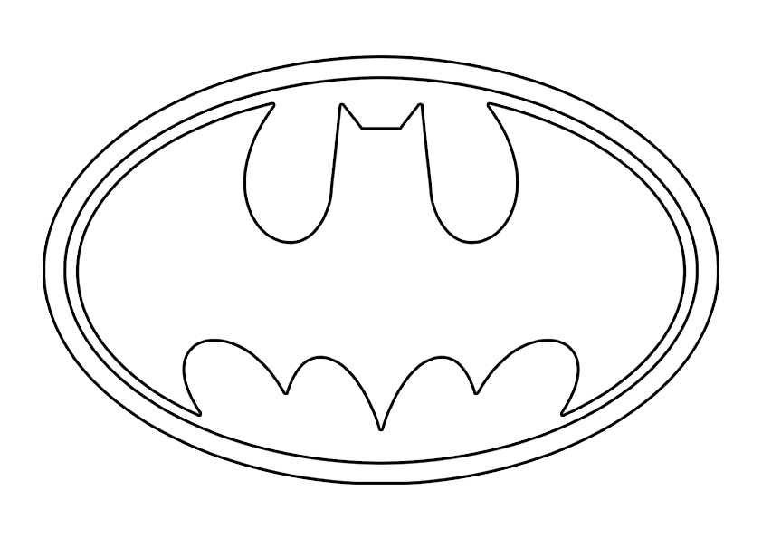 Dibujo del logo de Batman, el símbolo de la Batseñal
