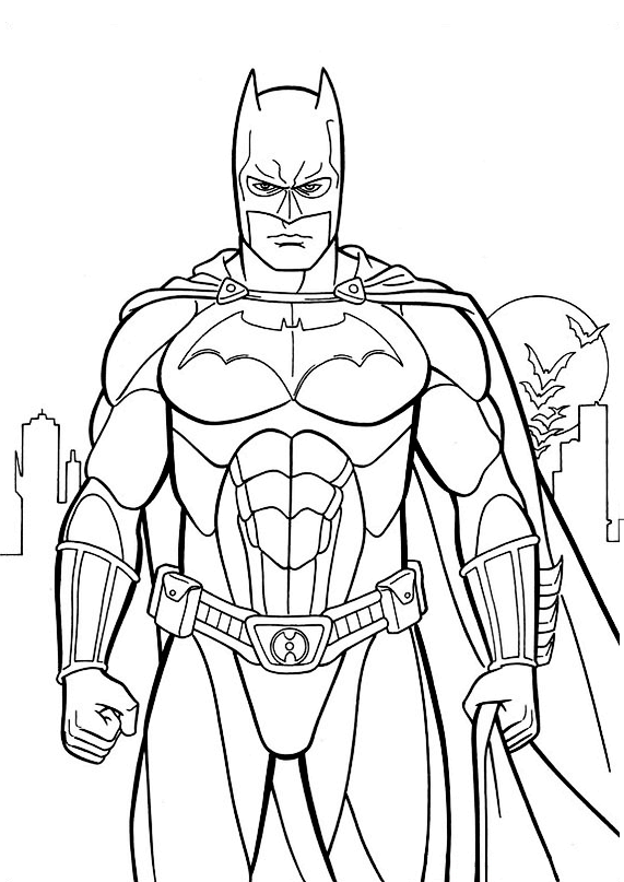 Dibujo para colorear de Batman musculoso.