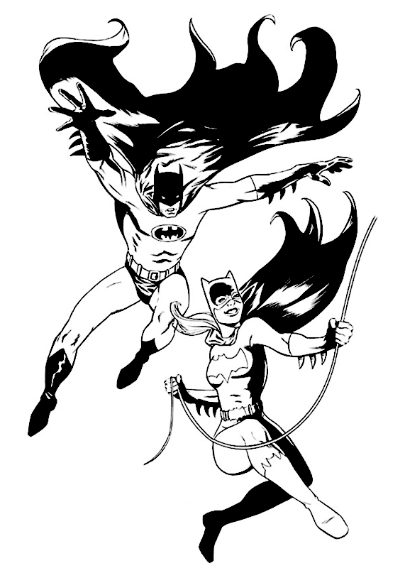 Dibujos colorear Batman y Batgirl. Batman and Batgirl coloring pages.