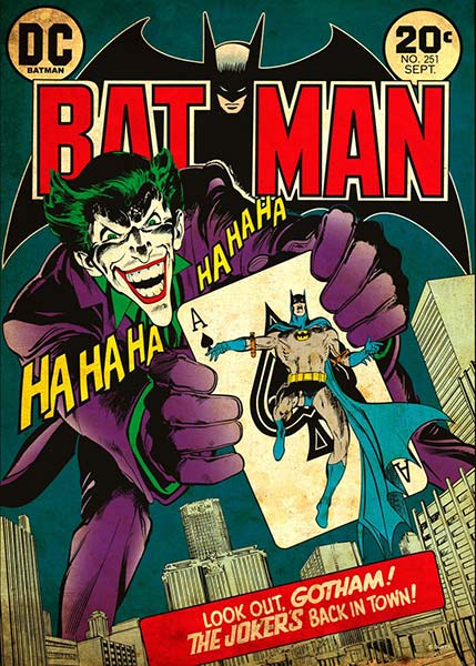 Dibujo de una portada clásica de un cómic de Batman original de DC COMICS