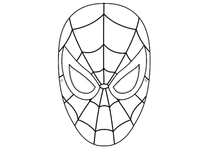 Dibujo para colorear la máscara de spider-man el hombre araña