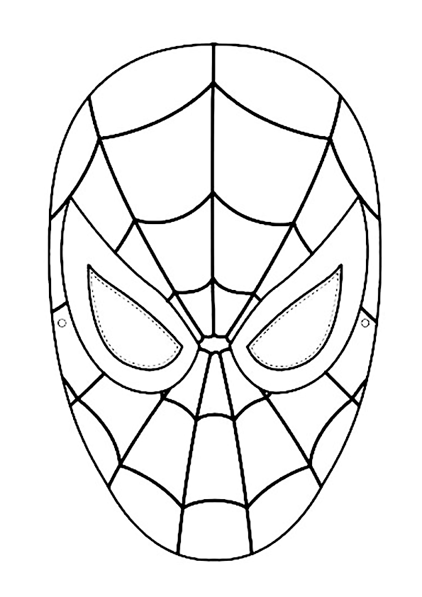  Dibujo para colorear la máscara de spiderman, el hombre araña