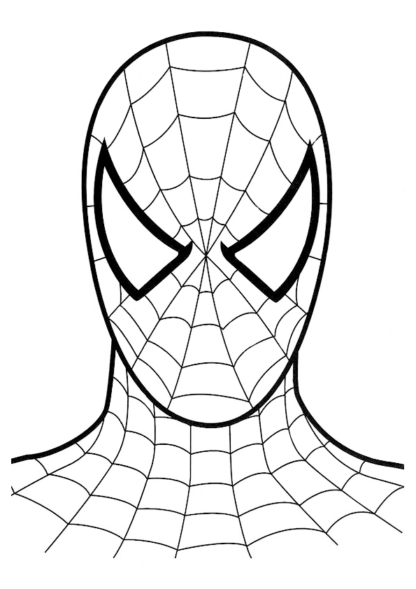 Dibujo de la cabeza de spiderman con la máscara