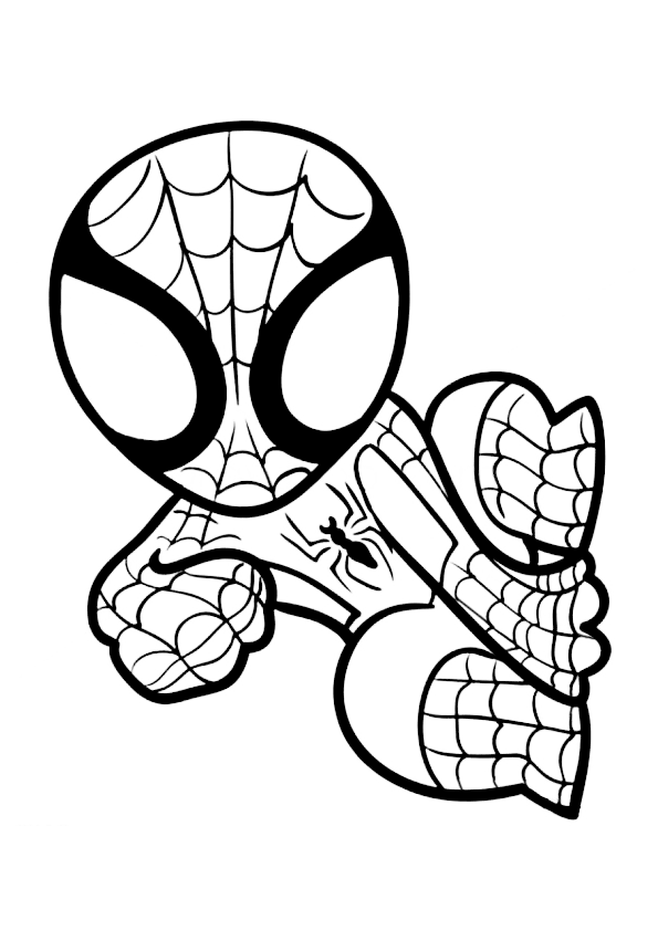 Dibujo para colorear un muñeco de spiderman