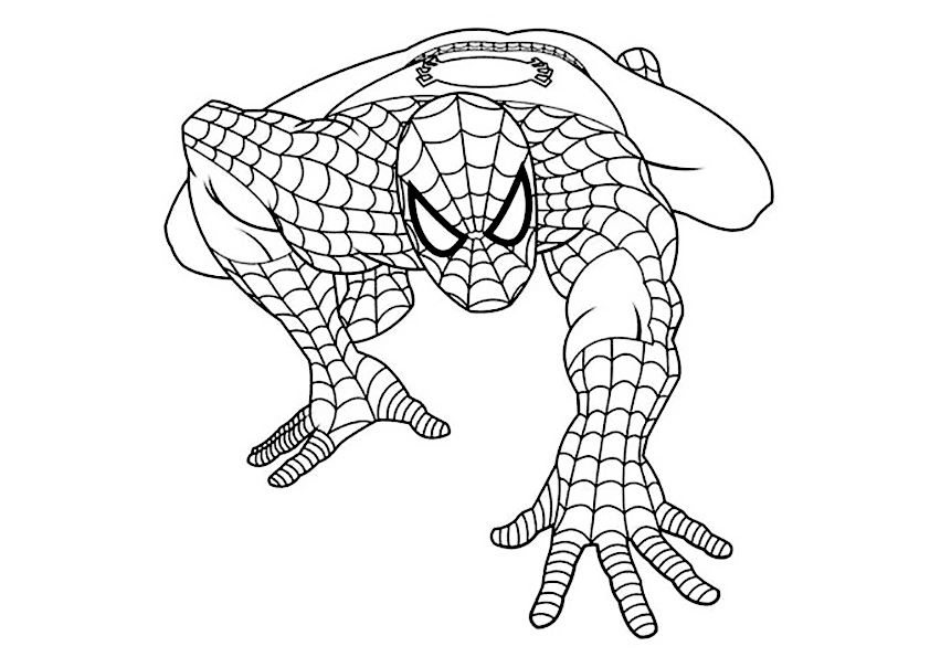Dibujo para imprimir de Spider-man trepando