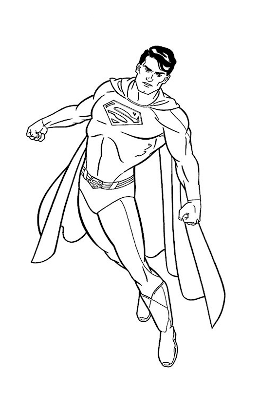 Dibujo para colorear de Superman elevándose. Superman rising coloring page