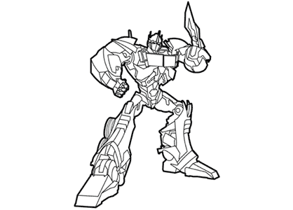 Dibujo del transformer Optimus Prime para colorear.