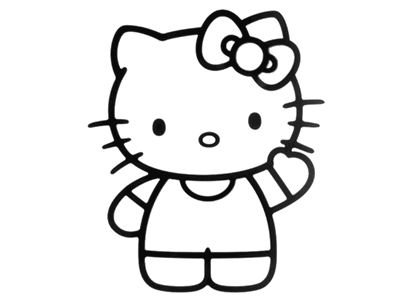 Dibujo kawaii para colorear el personaje de Hello Kitty.