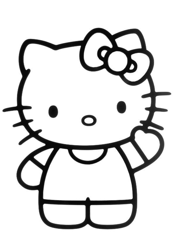  Dibujo kawaii para colorear el personaje de Hello Kitty. Hello Kitty coloring page