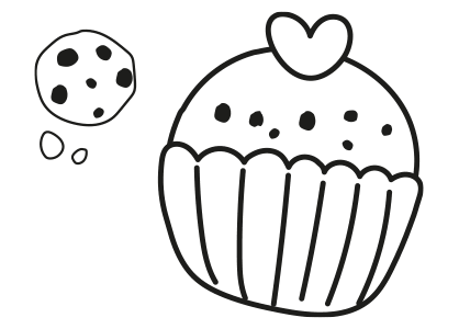 Dibujo para colorear un pastel de cookies cake