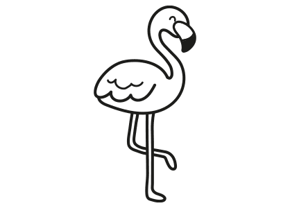 Dibujos kawaii para colorear un flamenco. Kawaii flamingo coloring page