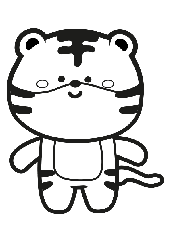 Dibujo kawaii para colorear un gatito muy simpático. A very nice kawaii  kitten coloring page.