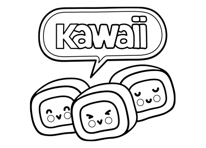 Dibujos kawaii para colorear unas cabezas de rebanadas.