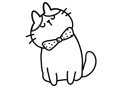 Dibujos kawaii de un gato orgulloso.