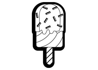 Dibujos kawaii de un helado polo. Ice cream lolly