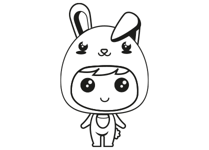 Dibujos kawaii de un niño o niña pequeño disfrazado de Pikachu.