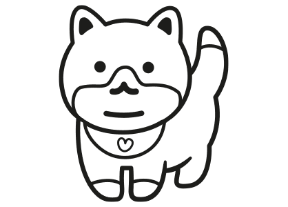 Dibujo kawaii para colorear un perro shiba inu japonés.