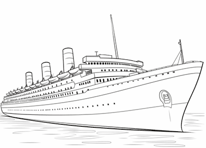 Dibujo para colorear un barco transatlántico