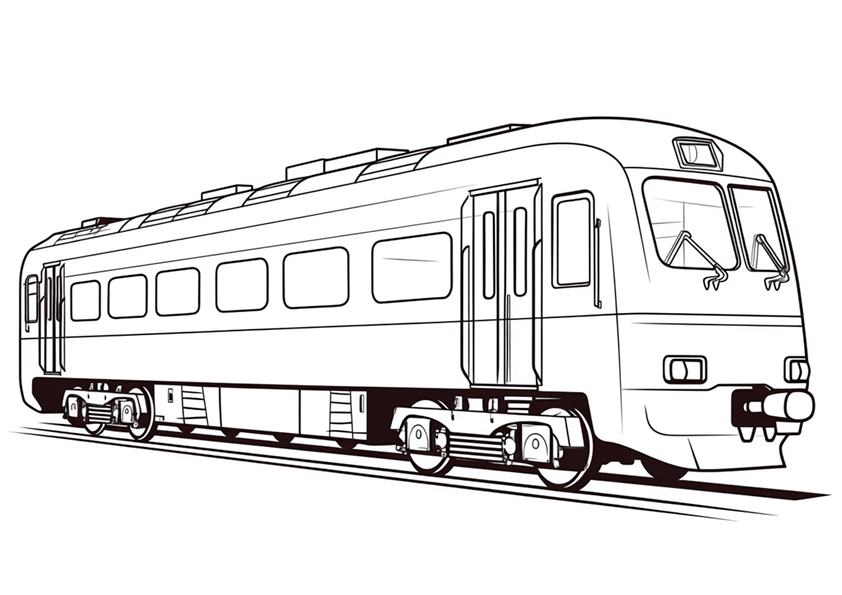 Dibujo de un vagón de metro para colorear